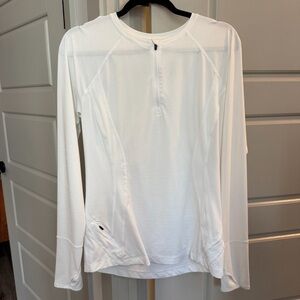 Athleta Women's White Quarter Zip Long Sleeve Shirt